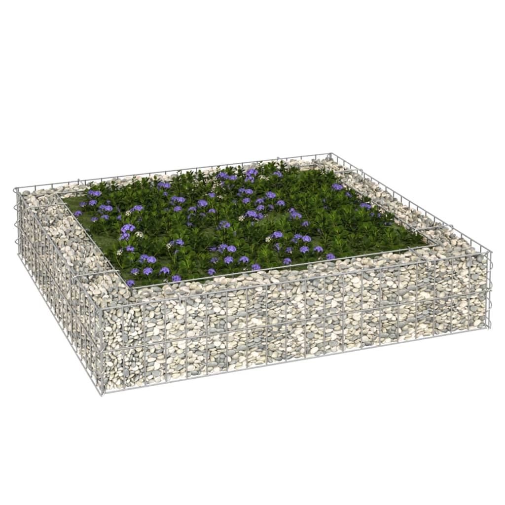 vidaXL Gabion Lit Surélevé Acier Galvanisé 100x100x20 cm