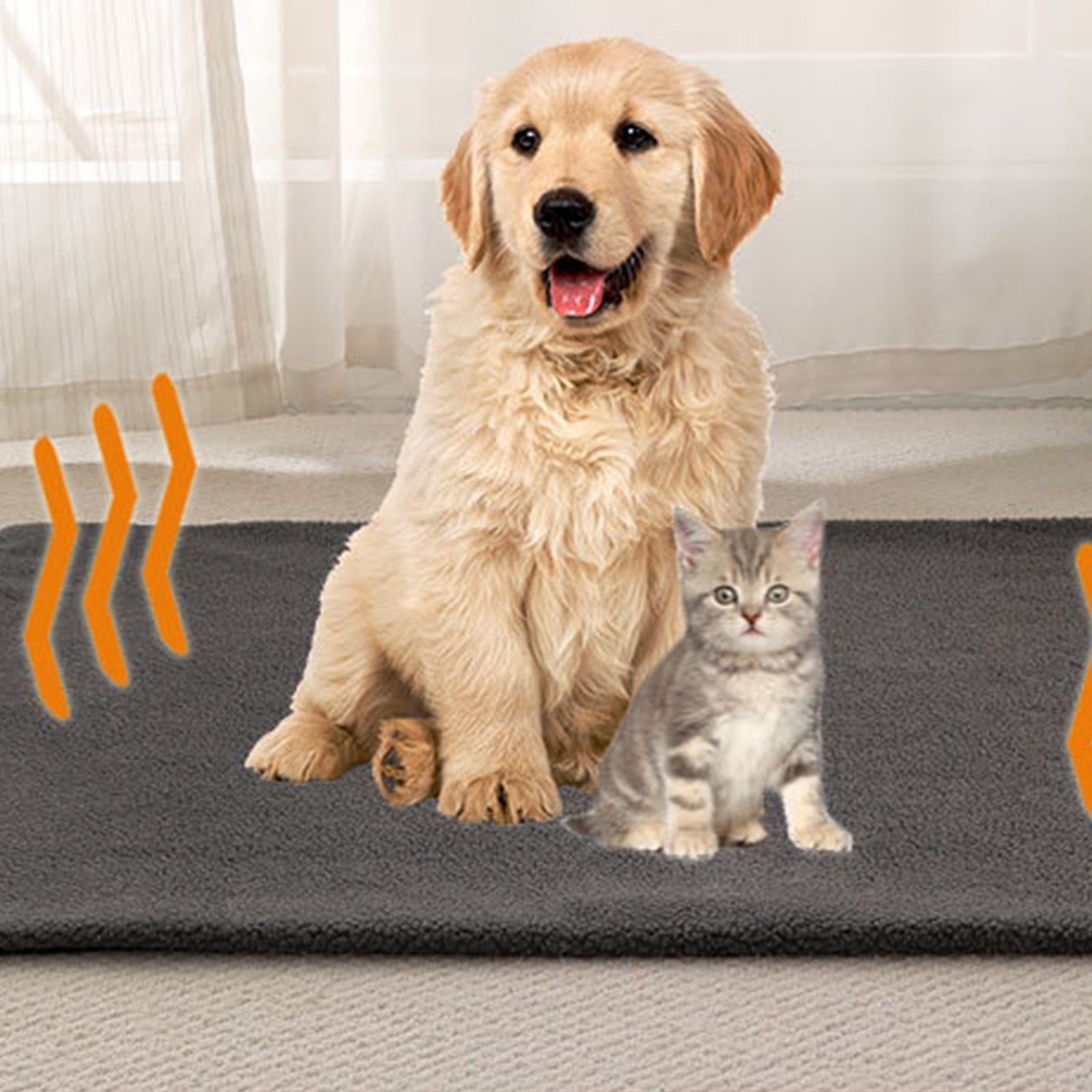 Dvkptbk Self Warming Dog Bed, Super Soft Thermal Dog Crate Bed Mat for Sleeping, Washable Self Heating Pet Kennel Pad for Small Medium Cats Dogs Indoor Outdoor