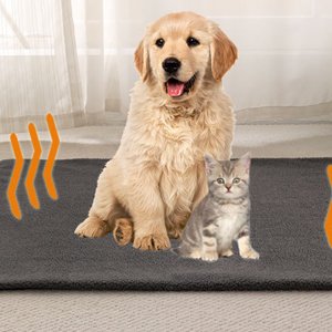 Dvkptbk Self Warming Dog Bed, Super Soft Thermal Dog Crate Bed Mat for Sleeping, Washable Self Heating Pet Kennel Pad for Small Medium Cats Dogs Indoor Outdoor