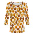 thumbnail image 4 of CEHVOM T-shirt de Mode pour Femmes, Blouse Mi-Longue à Manches 3/4, Col Rond, Hauts Décontractés en Liquidation, 4 of 5