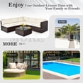 thumbnail image 4 of Costway 6PCS Patio Rattan Furniture Set Cushioned Sofa Coffee Table Garden, 4 of 8