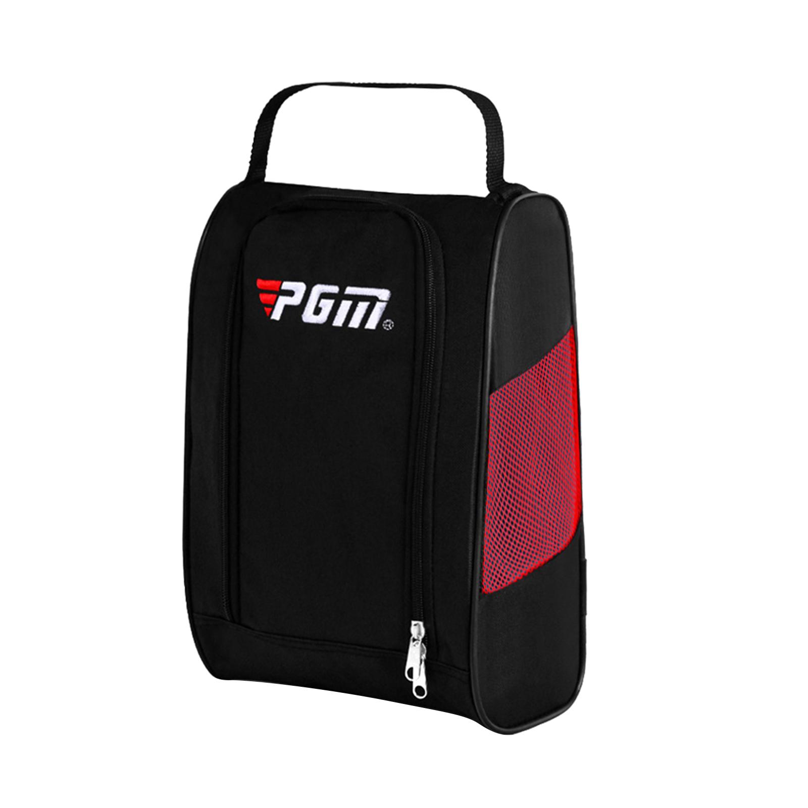 Sac de Golf Poches Porte-Chaussures de Sport Cadeau pour Soccer Gym Noir Rouge