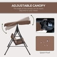 thumbnail image 4 of Outsunny 3-Seat Patio Swing Chair with Adjustable Canopy Brown, 4 of 10