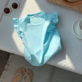 thumbnail image 2 of LUOGENLI T Shirt for Girls Girls Ruffle Sleeve T Shirt Solid Color Vest Girls Basic Short Sleeve Shirts for Girls Trendy Summer Mini Light Blue 2-3Years, 2 of 3