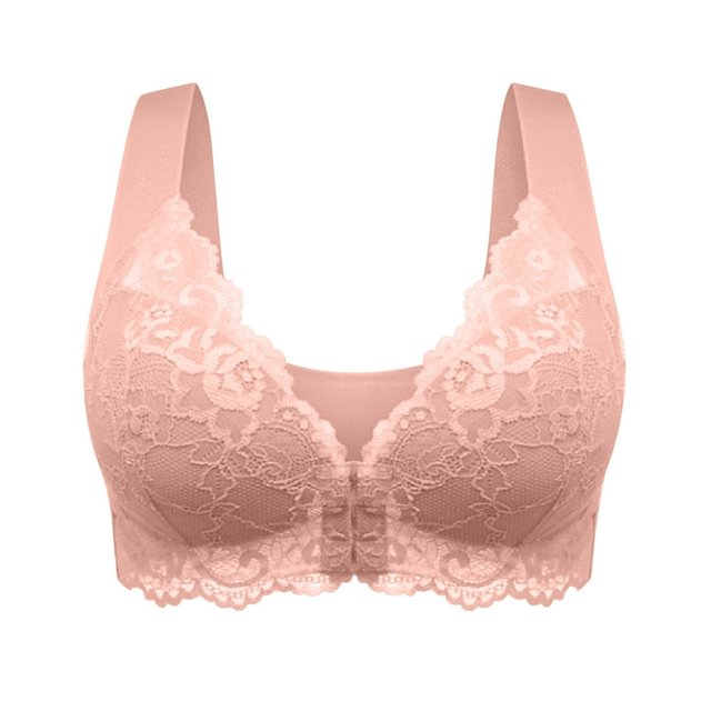 SNNROO Front Closure Bra For Women With Side Breasts For Breathable And Comfortable Underwear Without Steel Rings Fully Cup Anti Slip Underwear Daily Bra