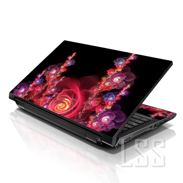 LSS Laptop Skin Sticker Twilight Floral Design Fits 17" to 19" Laptops