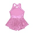 thumbnail image 4 of Hansber Robe de Danse Jazz Latine pour Filles, Sequins, Dos Ouvert, Justaucorps de Ballet, Performance de Scène, Rose 8, 4 of 5