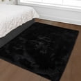 thumbnail image 1 of GlowSol 3'x5' Black Fluffy Area Rugs for Living Room Bedroom Solid Soft Faux Area Rug Indoor Shag Rug Modern Nursery Rug Carpets, 1 of 7