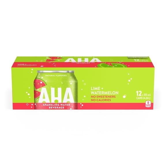 Aha Lime Watermelon Fridge Pack Cans, 355 mL, 12 Pack