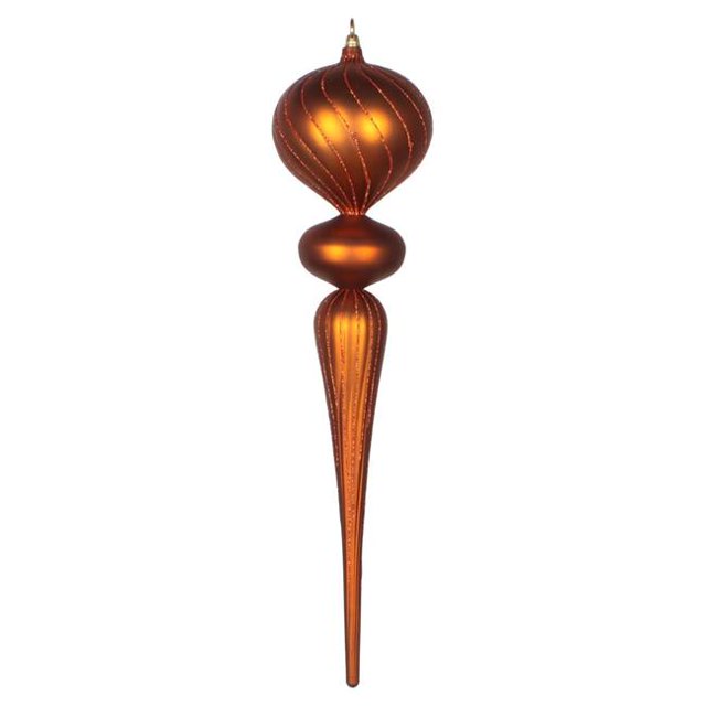 Vickerman MT195488 25 in. Copper Matte Glitter Finial Ornament