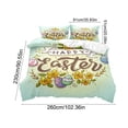 thumbnail image 3 of Easter Festal 3 Piece Bedding Set Cartoon Rabbits and Egg Pattern Microfiber Duvet Cover 2 Pillowcases Soft Breathable Home Decor Accents, 3 of 6