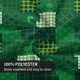 thumbnail image 2 of St. Patricks Day Tablecloth Round 60Inch Spring Clover Shamrock Print Table Cloth Cover with Green Black Buffalo Checkered Plaids Reusable Heat Resistance for Kitchen Dining Holiday Decor, 2 of 6