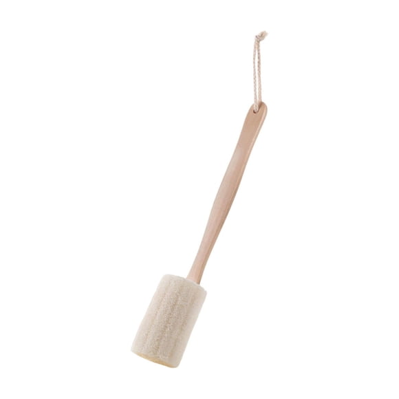 Bathroom Products Exfoliating Bath Brush with Long Wooden Handle for Spa Shower Cleansing Loofah Luffa Sponge on a Stick Men Women