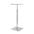 thumbnail image 3 of DOLITY Metal Bag Display Rack,Handbag Display Stand,Double Hook Stainless Steel,T Shape Freestanding Holder for Boutique Store,Wallet brushed square tube, 3 of 9
