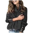thumbnail image 1 of 2025 Femmes Ample à Boutons Manche États-Unis Chandails Cardigan Femmes Hauts Tricotés Chandail Col Roulé Chandail Duveteux pour Femmes Chandail Long, 1 of 7