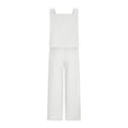thumbnail image 5 of zanvin Ensembles 2 Pcs pour Femmes, Ensemble Décontracté 2 Pcs pour Femmes en Lin avec Short, Haut Sans Manches, Veste, Haut/chemise Sans Manches à Col Ras du Cou, 5 of 5