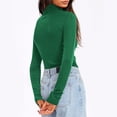 thumbnail image 3 of Diufon Womens Turtleneck Long Sleeve Tops Fall Fashion Basic Thermal Shirts Solid Color Slim Underwear, 3 of 8
