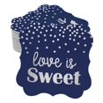 thumbnail image 1 of Inkdotpot Real Silver Foil Love Is Sweet Wedding Tags Favor Bracket Shape Hang Pack Of 100 Paper Tags, 1 of 6