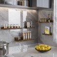 thumbnail image 2 of Wall Mounted Floating Shelves Set of Rustic Wood Wall Shelves for Bathroom Bedroom Kitchen Living Room Storage and Decoration Picture Ledge, 2 of 7