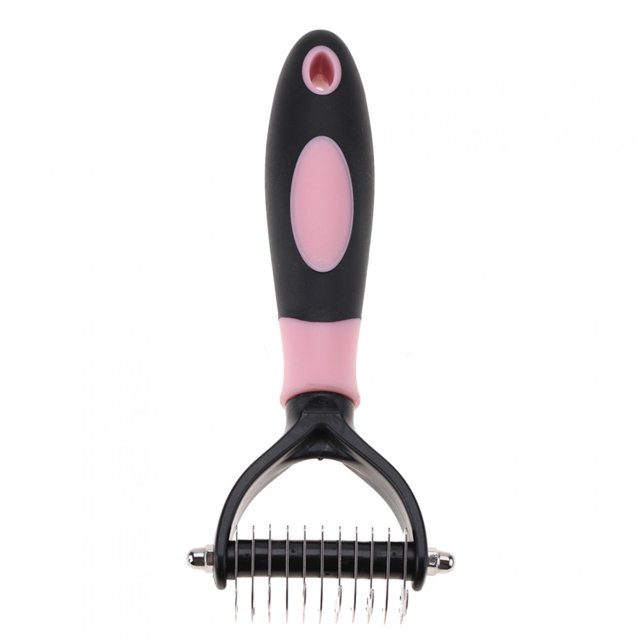 Deshedding Dog Brush, Dog Brush for Shedding Dog Rake Cat Brush Double Sided Undercoat Rake Comb for Detangling, Deshedding Pet Grooming Brush for Small, Medium Dogs and Cats