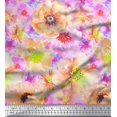 thumbnail image 1 of Soimoi Poly Georgette Fabric Flower Watercolor Printed Fabric 1 Yard 52 Inch Wide, 1 of 3