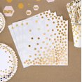 thumbnail image 3 of 50pcs Gold Table Paper Napkins, 3 Ply, Cocktail Napkins 33 * 33cm Gold Dots Napk, 3 of 5