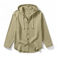 thumbnail image 4 of RXMEKW Cardigan à Capuche Uni pour Hommes avec Boutons devant et Manches Longues, 4 of 8