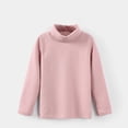 thumbnail image 2 of MIASHUI Kids Tops Children's Turtleneck Long Sleeved Warm T Shirts Solid Color Pullover,Pink,11-12 Years, 2 of 5