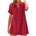 thumbnail image 2 of Ovzne Robes pour Femmes Robe d'Été Femmes Été Camisole Sans Manches Dentelle Robe à Encolure Plissée Robe pour Femmes à Manches Courtes Liquidation, 2 of 6