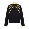 thumbnail image 3 of Doomiva Kids Girls Figure Skating Rhinestones Jackets Athletic Jacket Sweatshirts Ice Skating Gym Training Tops Gold 6, 3 of 7