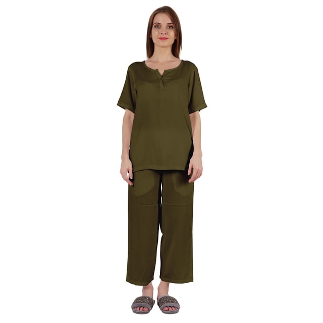 Inkmeso Ensemble de Pyjama à Manches Courtes pour Femmes, T-Shirt Henley et Ensemble de Vêtements de Nuit