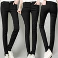 thumbnail image 2 of Kcodviy Women High Rise Jean Business Casual Pants for Women Plaid Classic Solid Color Ankle Womens Pants Casual Small Jeans Casual Regular Tight Soft Pants for Women Casual Fitting Jeans, 2 of 8