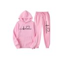 thumbnail image 1 of Bellella Ladies Tracksuit Sets Long Sleeve Sweatsuits Drawstring Two Piece Outfit Jogger Set Sweatshirts And Sweatpants Pink XS, 1 of 2