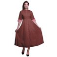 thumbnail image 1 of Bimba Robe Chemise Décontractée à Rayures pour Femme, Imprimée, de Fête, Mi-Mollet, Évasée - Grande, 1 of 5