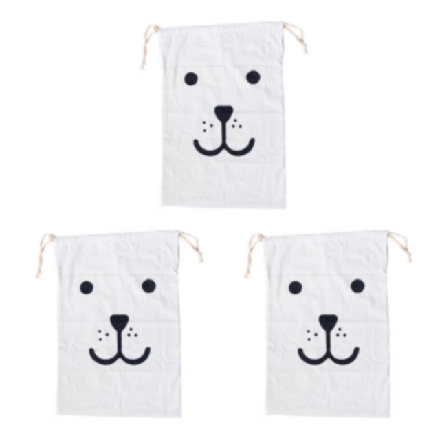 QualitChoice Portable Cotton Linen Drawstring Closure Bag Bedroom Large Capacity Pouch Sundries Luggage Cargo Laundry Organizer Type 4 3PCS