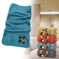 thumbnail image 2 of Serviette en Coton Fraise Coraux Polaire Absorbante Bleue, 2 of 4