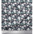 thumbnail image 1 of Soimoi Poly Georgette Fabric Cloud,Ball & Elephant Kids Decor Fabric Printed Yard 52 Inch Wide, 1 of 3
