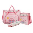 thumbnail image 1 of GOOHOCHY Bolso de mano multifunción 4 en 1 con diseño de coche, cambiador de pañales de bebé de gran capacidad, bolso de viaje tipo momia (rosa), 1 of 8