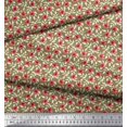 thumbnail image 2 of Soimoi Poly Georgette Fabric Leaves & Poppy Floral Print Fabric by Yard 52 Inch Wide, 2 of 6