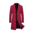 thumbnail image 1 of Innerwin Manteau Trench-Coat Homme à Col Cranté Manches Longues Décontracté Rouge Vin m, 1 of 2