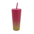 thumbnail image 2 of Mainstays Purple and Green Ombre Recycled PET Plastic Textured Tumbler, 2 of 2