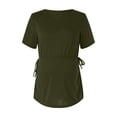 thumbnail image 1 of T-shirt de Maternité pour Femmes à Ourlet Régulier, Décontracté, Manches Courtes, Col Rond, Basique, Allaitement, Haut T-Shirt, 1 of 5