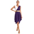 thumbnail image 1 of Aislor Robe de Danse pour Femmes, Bloc de Couleur, Ajustement Ample, Robe d'Église, Violet G, 1 of 7