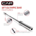 thumbnail image 3 of Barre chromée de Cap Barbell de 9 pi, 3 of 7