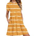 thumbnail image 2 of mtvxesu Robes Grande Taille, Robe T-Shirt d'Été Décontractée à Manches Courtes pour Femme, Robes Mini à Étages avec Poches, Robes d'Invitée de Mariage, 2 of 6