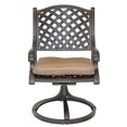 thumbnail image 2 of Nassau Outdoor Patio 4 Swivel Rocker Dining Chairs Dark Bronze Cast Aluminum, Walnut Cushions, 2 of 4