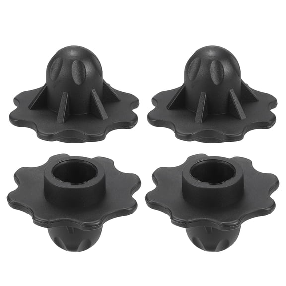 Uxcell Lot de 4 Couvre-Pieds de Chaise de Camping, Couvre-Pieds de Pieds de Table en Plastique de 0,59 Po Protecteurs de Plancher pour Meubles d'Extérieur Chaise Lune Meubles Pliants Équipement de Camping, Noir