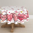 thumbnail image 1 of Valentine''s Day Tablecloth 60×60 Inch Round, Love Hearts Pink Washable Table Cover for Party Picnic Dinner Decor, 1 of 6