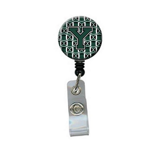 Carolines Treasures CJ1071-YBR Lettre Y Football Vert & Blanc Badge Rétractable Bobine