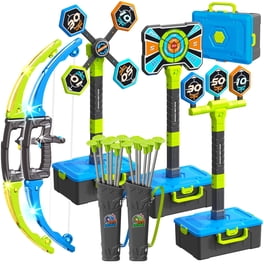 Wydexint – Arc Et Flèches Jouet Pour Enfants, Avec Cible Mobile, Ventouses, Rose/vert/bleu – Intérieur/extérieur